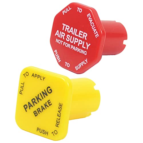 smart repairboy Parking Brake and Trailer Air Supply Mv-3 Knob Yellow & Red Fit for Peterbilt Kenworth Volvo Western Star Truck Replace Bendix 298818 298817
