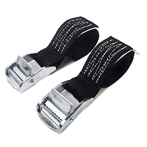 KJE 1500 lbs 1' x 2' Tie Down Straps, 2 Pack Adjustable Lashing Straps Ratchet Straps Heavy Duty Ratchet Tie Down Straps Cargo Straps with Cam Buckle Suitable for Carrying Various Cargo or Luggage