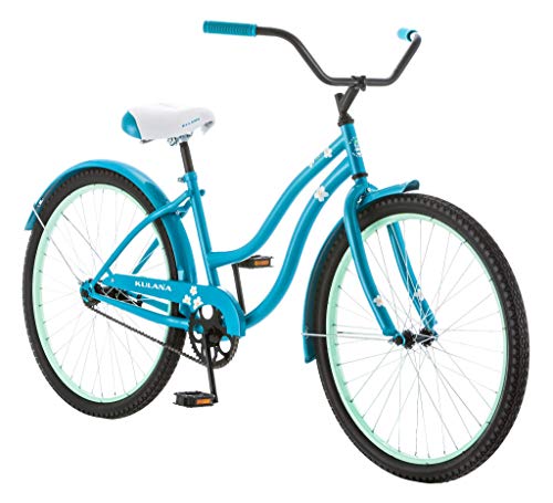 Kulana Hiku Cruiser Beach Bike, Men and Women, 26-Inch Wheels, Single-Speed, Stylish Steel Step-Thru Frame, Suggested Rider Height 5'4' to 6'2' tall, Teal