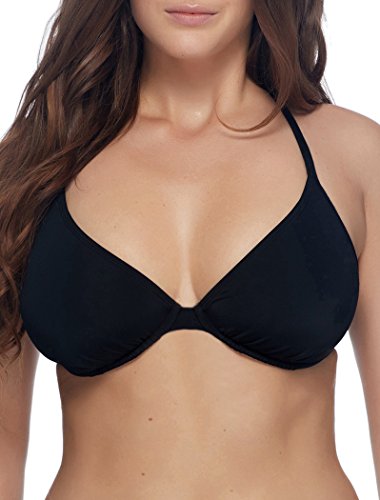 Skye Women's Underwire Bikini Top Swimsuit, Black, F Cup