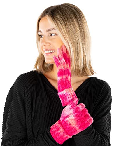 Funky Junque Tie Dye Gloves - Fuchsia/Pink
