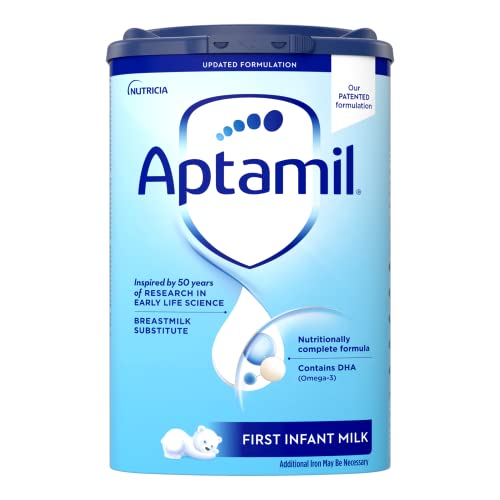 Aptamil Stage 1, No. 1 Baby Formula in Europe, Milk Based Powder Infant Formula with DHA, Omega 3 & Prebiotics, 1.76 Pound (Pack of 1)