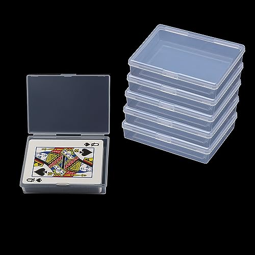 Playing Card Deck Cases 6pcs Plastic Empty Playing Card Box Holder Storage Case Organizer Snap Closed, Suitable for 3.5X2.5 inch Game Gard (NO Cards)