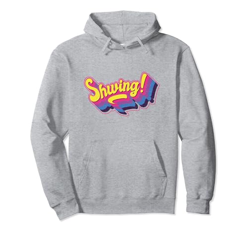 SCWING, classic 80's word, big and bold in retro colors Pullover Hoodie