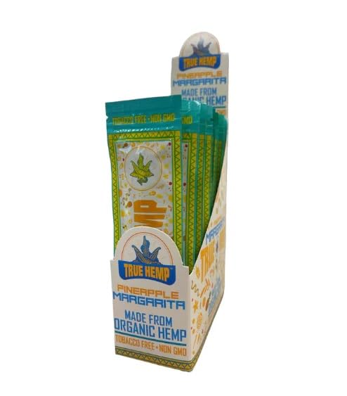 True Hemp - Natural Hemp Wraps - Pineapple Margarita - 2 Wraps Per Pack – 25 Packs – 50 Wraps total