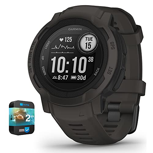 Garmin 010-02626-10 Instinct 2 GPS Smartwatch/Fitness Tracker Graphite Bundle with Premium 2YR CPS Enhanced Protection Pack