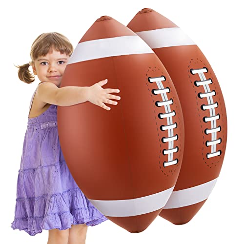 Lewtemi 2 Pcs 27 Inch Giant Inflatable Football Large Inflatable Sports Balls Jumbo Beach Balls Football Game Day Party Favors for Football Themed Party Decorations Outdoor Sports Games Photo Props