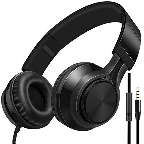 findTop Over Ear Headphones with 5 Feet / 1.5M Cable, 3.5mm Gaming Headset Noise Isolating with Mic and Volume Control for TV, PC and Cell Phone