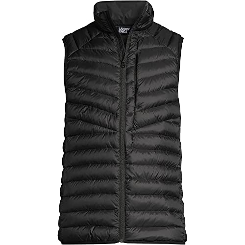Lands' End Mens Wanderweight Down Vest Black Tall XX-Large