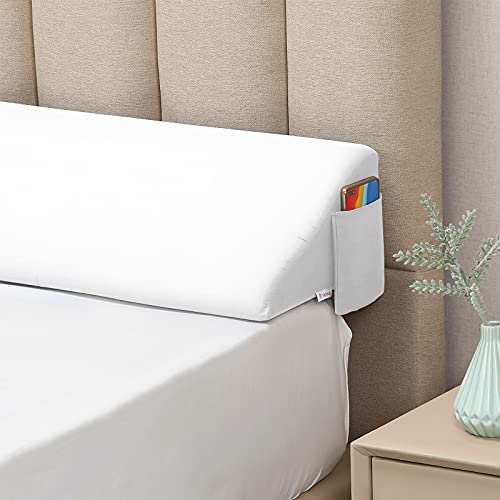 Vekkia King Size Bed Wedge Pillow Gap Filler/Headboard Pillow/Mattress Wedge Close The Gap (0-6') Between Headboard and Mattress (White 76'x10'x6')