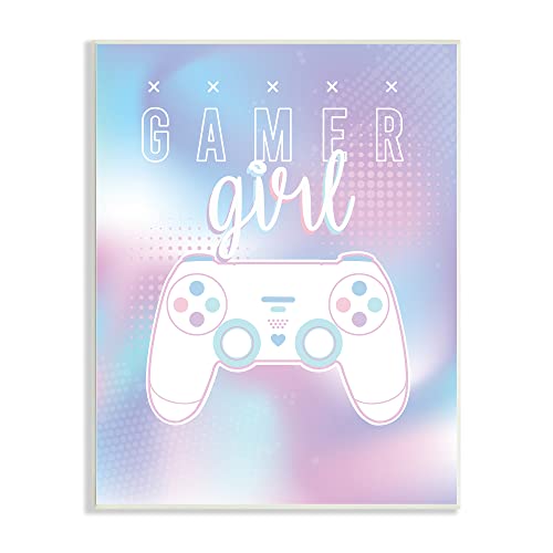 Stupell Industries Gamer Girl Pastel Typography Video Game Controller, Design by Angela Nickeas