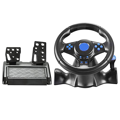 SZYUYU【Upgraded Racing Steering Wheel with Pedals/Paddles Shifter and Vibration for PS4/ PS3/ XBOX One/XBOX 360/Switch/Android/PC Adapter