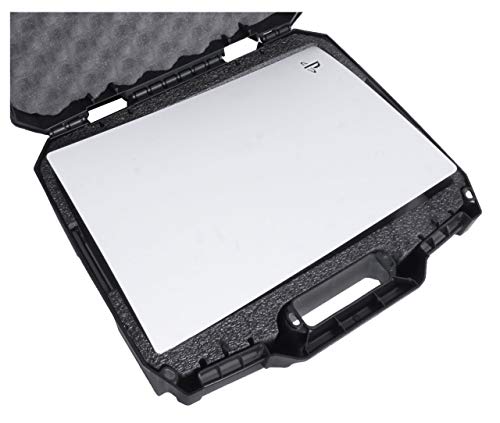 Case Club Compact Hard Carry Case - Fits Gen 1 PlayStation 5 (PS5) - Impact Resistant - Lockable - Laser Cut Foam - Made in USA