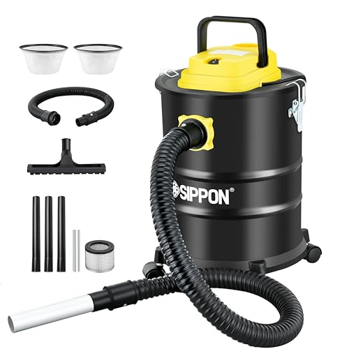 SIPPON Ash Vacuum Cleaner, Pellet Stove Vacuum Cleaner with Wheeled Base & Blower Function, 1000W Powerful Suction 4 Gallon All-in-One Ash Vacuum for Fireplaces, Pellet Stoves, Grills, Fire Pits