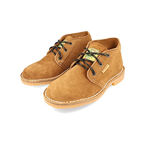 JIM GREEN Vellie Men’s Casual Work Boot Lace-Up Traditional Chukka Boots with Full Grain Suede Leather (Khaki, 9)