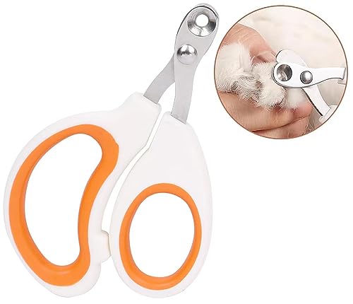 Vesslam Cat Nail Clippers with Circular Cut Hole -Avoid Over Cutting Pet Nail Clippers -Sharp Angled Blade Professional Paw Trimmer Set for Novice Pet Families (Orange)