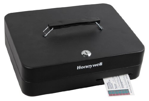 Honeywell Safes & Door Locks - 6113 Deluxe Key Lock Cash Box, Black