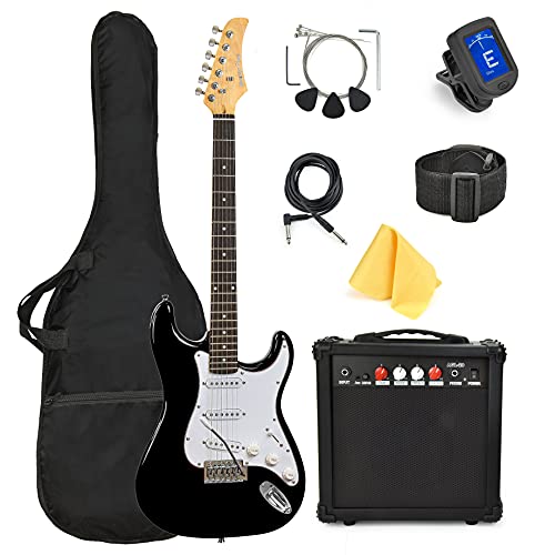 Master Play 39 Inch Electric Guitar,For Kids/beginner With Complete Starter Kit, 20 Watt Amp, 6 Extra String, Picks, Gig Bag, Shoulder Strap, Digital tuner, Cable, Wash Cloth