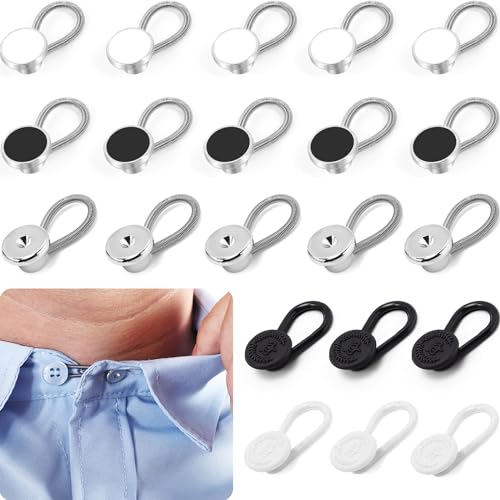 21 PCS Collar Extenders for Mens Shirts, Comfortable Collar Stays for Men’s Dress Shirts, Flexible Shirt Collar Extender, Neck Button Extender for Mens Dress Shirts