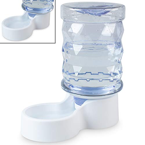 PetFusion H2O Gravity Pet Water Dispenser. Durable 2.5 Gallon Waterer Feeder. Automatic Station for Cats & Small, Medium, Large Dogs, Transparent