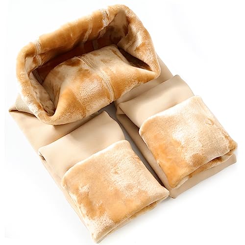 CHRLEISURE Women's Winter Warm Fleece Lined Leggings - Thick Velvet Tights Thermal Pants (Skin, XS/S) Nude