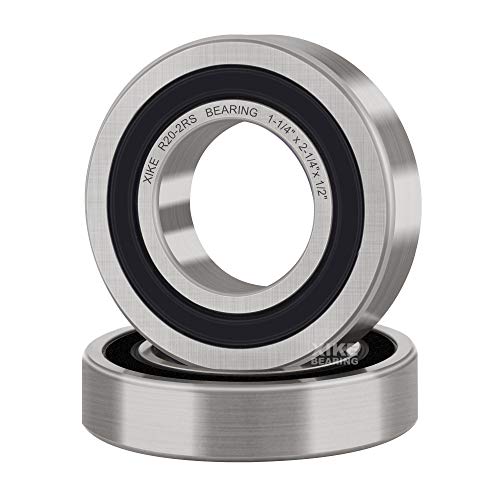 XiKe 2 Pcs R20-2RS Double Rubber Seal Bearings 1-1/4' x 2-1/4' x 1/2', Pre-Lubricated and Stable Performance and Cost Effective, Deep Groove Ball Bearings.…