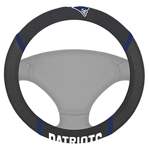 FANMATS 15166 New England Patriots Embroidered Steering Wheel Cover