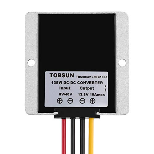 DC Automatic Buck Boost Converter DC 8V-40V to 13.8V 10A Step Down Up Voltage Regulator Waterproof Voltage Reducer for Golf Cart Club Car LED Strip Light