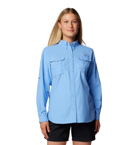 Columbia Women's PFG Bahama Long Sleeve Shirt,White Cap,Large