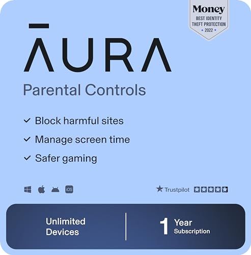 Aura Premium Online Safety | Parental Controls by Circle, Antivirus, VPN | Content Blocking, Filtering, Screen Time Limits | Android, iOS, Mobile, Tablet | 1 Yr Prepaid Subscription [Online Code]
