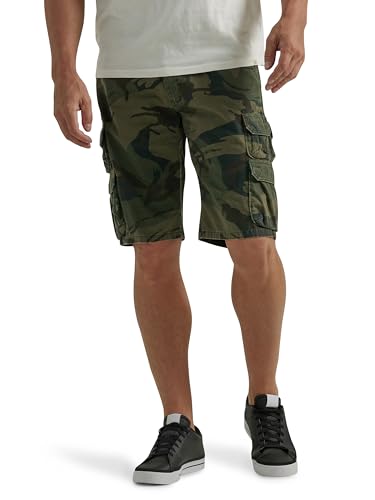 Wrangler Authentics Men's Premium Twill Cargo Short, Forest Green Camo, 34
