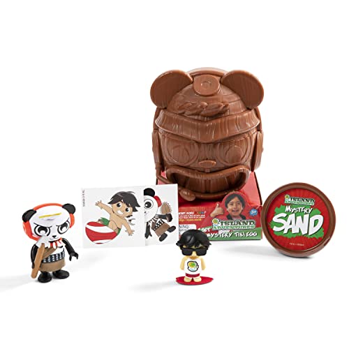 Ryan's World Island Adventures Mystery Mini Tiki Egg - New Tropical Adventure for Ryan and his Fans - Contains a Mystery Figure, Micro Figure, Kinetic Sand, and a Sticker