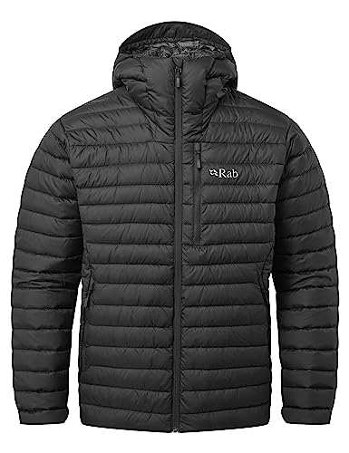 RAB Men's Microlight Alpine Down Jacket for Hiking, Climbing, & Skiing - Black - Medium