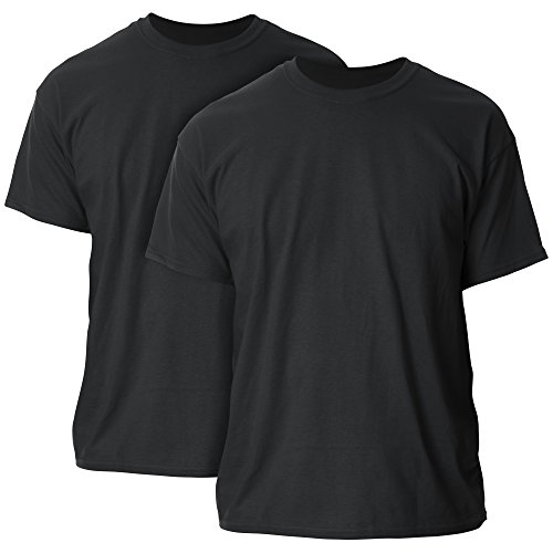 Gildan Men's Ultra Cotton T-Shirt, Style G2000, Multipack, Black (2-Pack), X-Large