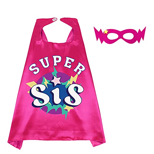 D.Q.Z Superhero-Capes and Masks for Kids Girls, Baby Shower Gifts for Sister, Superhero Costume for Girls' Role Play (Rose)