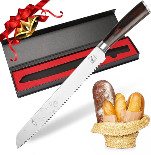 imarku Bread Knife, German High Carbon Stainless Steel Professional Grade Bread Slicing Knife, 10-Inch Serrated Edge Cake Knife, Bread Cutter for Homemade Crusty Bread