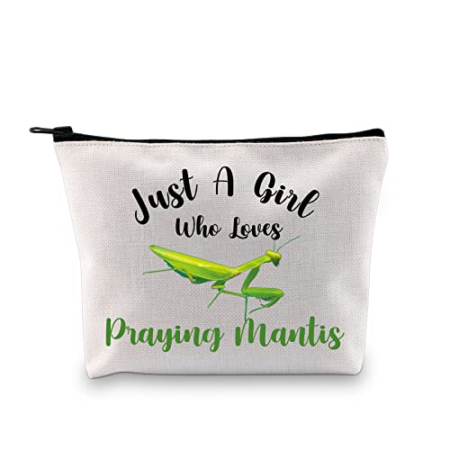 PXTIDY Praying Mantis Gift Bug Insect Lover Gift Who Loves Praying Mantis Pouch Mantis Keeper Accessory Bag Mantis Mom Gift (beige)