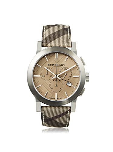 BURBERRY Men's BU9361 Smoke Check Strap/Brown Stainless Steel Watch