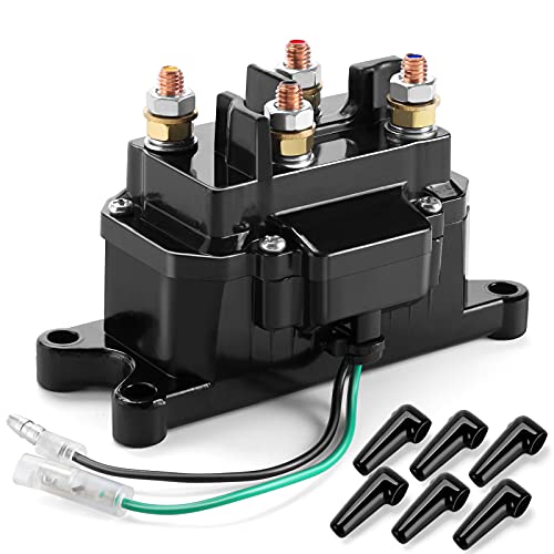 ovsor 12V 250A Winch Solenoid Relay Contactor Thumb Truck for ATV UTV 2000-5000lbs Winch with 6 Protecting Caps