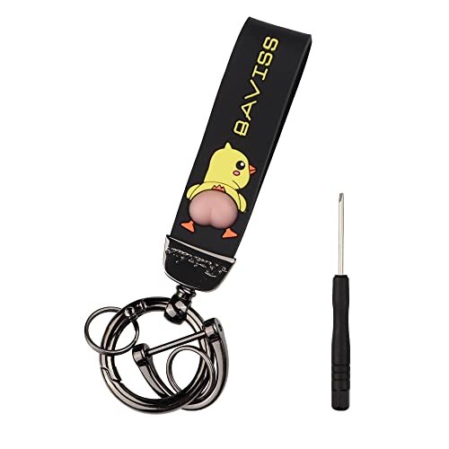 Turcee Cute Cartoon PVC Animal Keychain Zinc Alloy Key Ring Accessories Fashion keychains for Car Key Fit for Women and Men (Duck)