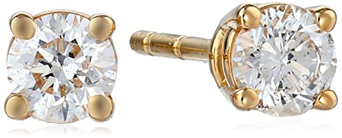 Amazon Collection IGI-Certified 18k Yellow Gold and Diamond Stud Earrings (1/3 cttw, H-I Color, SI1-SI2 Clarity)