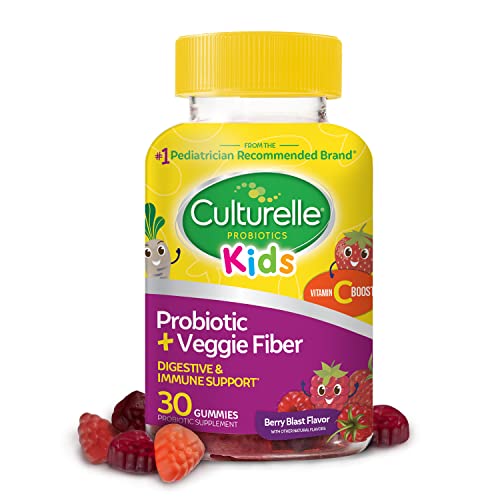 Culturelle Daily Probiotic for Kids + Veggie Fiber Gummies (Ages 3+) - 30 Count - Digestive Health & Immune Support – Berry Flavor with a Vitamin C Boost