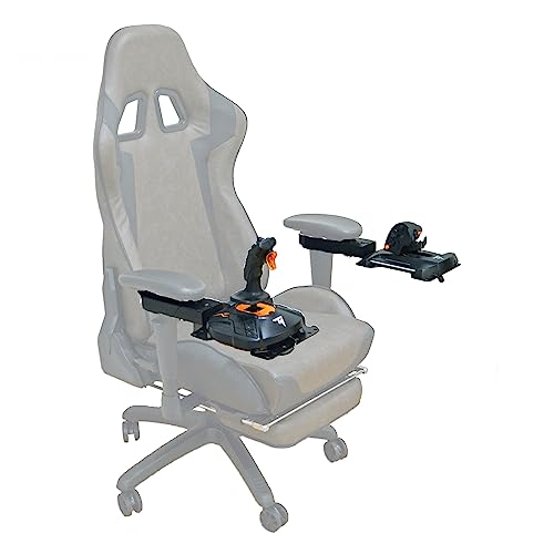 Unbound System | Flight Sim - Set of 2 Removable Modular Chair Mounts T.16000M, Alloy Steel | TCA Airbus | X52 | X52 Pro | X56 | X56 Rhino For Gaming