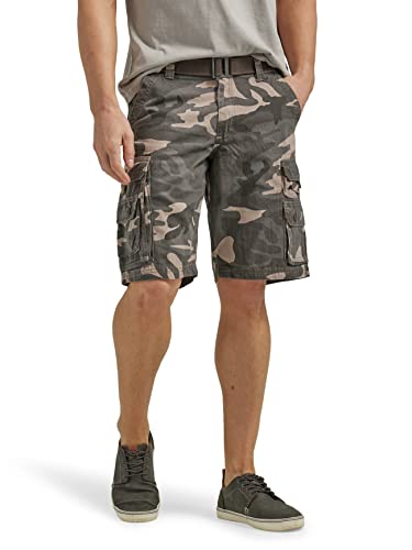 Lee Men's Dungarees Belted Wyoming Cargo Short, Ash Camo, 38