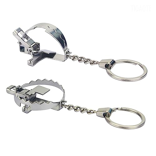 TIQAOTE MINI Bear Trap Keychain That Works Fun keychain unzip keychain birthday gift Trick keychain Trick keychain mouse trap 1 PIECE