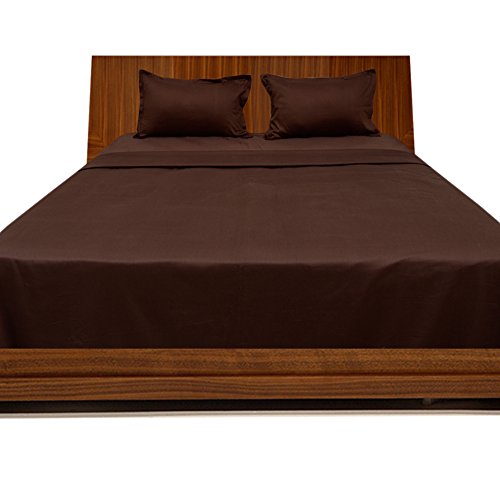 Relaxare Olympic Queen 300TC 100% Egyptian Cotton Chocolate Solid 4PCs Sheet Set Solid (Pocket Size: 21 inches)