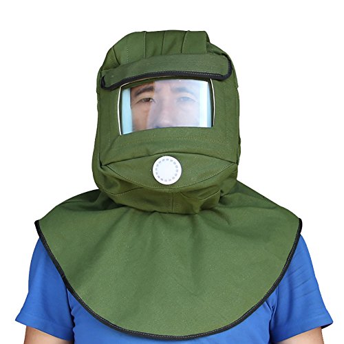CKLT Sand Blasting Hood Cap, Canvas Shawl Sandblaster Protective Gear Mask Anti-dust Hood for Spraying Sanding Cutting, DIY Painting Woodworking Protection