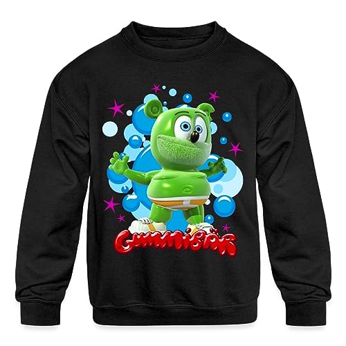 Spreadshirt Gummibär Gummy Bear Song Official License Kids' Crewneck Sweatshirt, XL, black