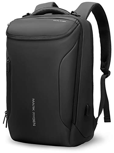 Muzee Backpack for Men Waterproof and Travel Laptop Backpack with USB Charging, Fits 17 Inch Laptop and Tech Gear