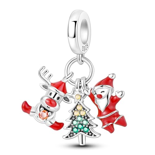 925 Sterling Silver Charms Charms Compatible for Pandora Bracelets and Necklaces First Aid Kit Charm Tooth Charms, Christmas Charms Charms Jewelry Gift for Women Girls (Master Christmas Charms)